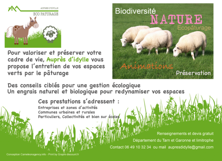 Éco-pâturage Écologique vous pouvez faire entretenir vos espaces verts